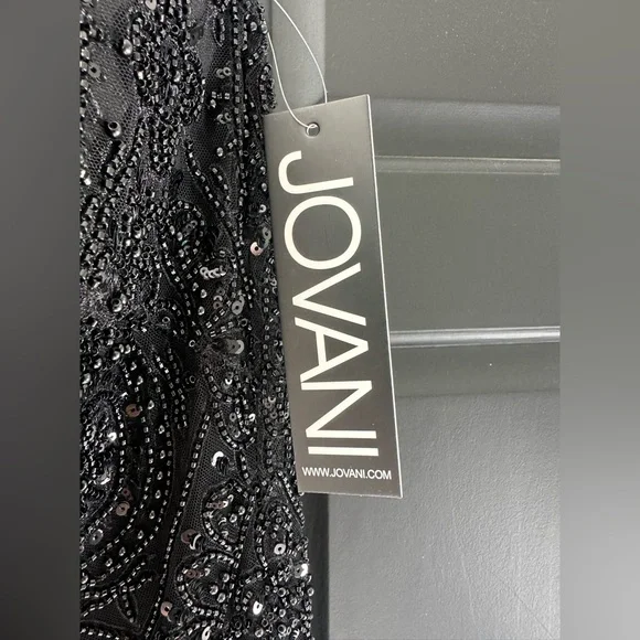 JOVANI 42137 beaded black formal dress strapless gown GORGEOUS NEW NWT - Picture 5 of 12